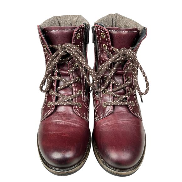 Taos Women’s Cutie Red Leather Side Zip Ankle Boot Size US 5.5 - Picture 7 of 11